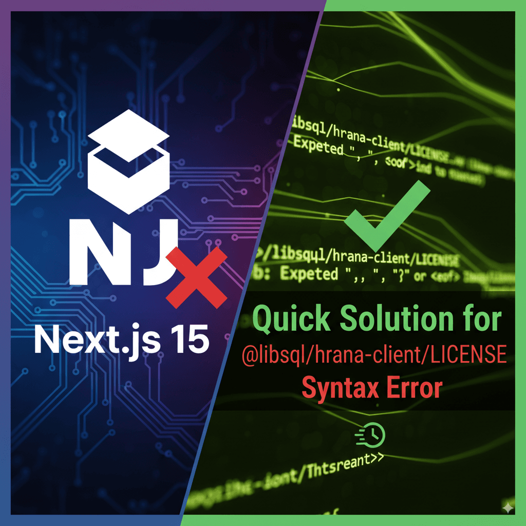 Quick Solution for @libsql/hrana-client/LICENSE Syntax Error (Expected ';', '}' or <eof>) in Next.js 15